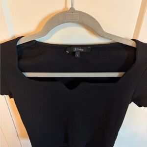 Black Ribbed Top by Glo Fashion